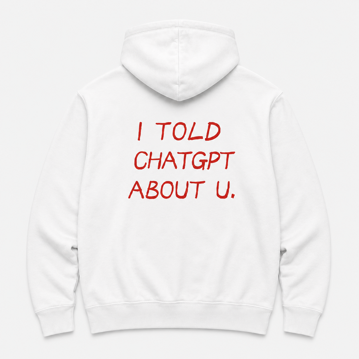i told chat gpt - WHITE HOODIE
