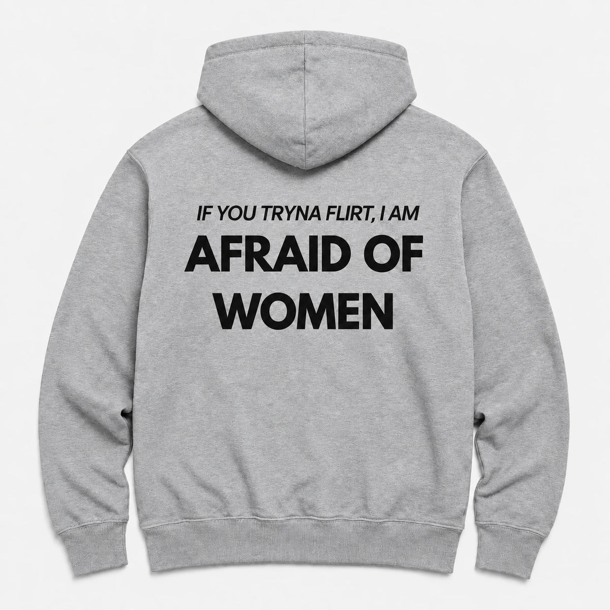 AFRAID OF WOMEN - HOODIE — Szary — tył