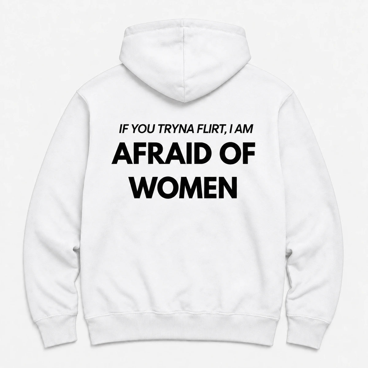 AFRAID OF WOMEN - HOODIE — Biały — tył