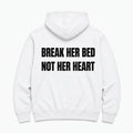 BREAK HER BED - HOODIE — Biały — tył
