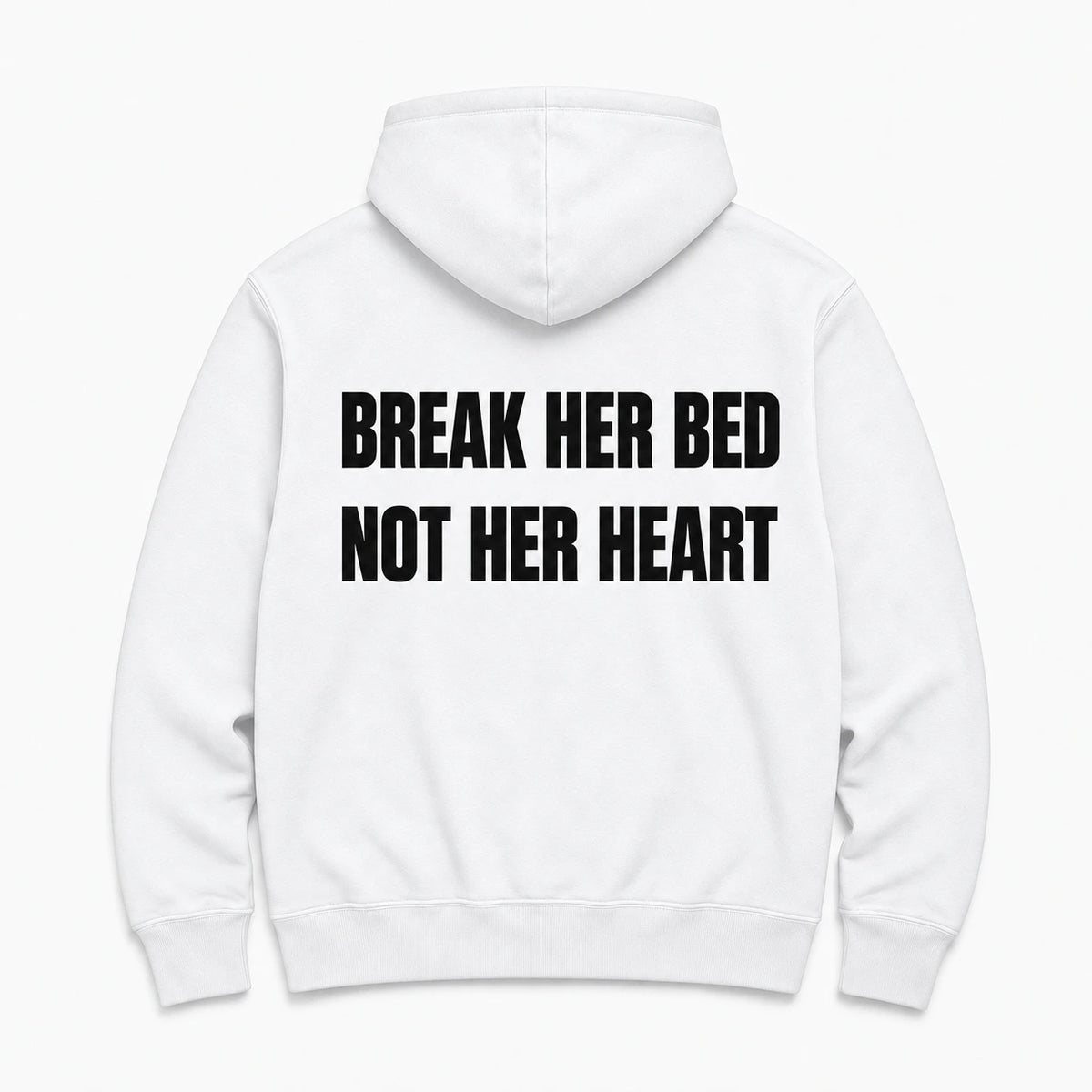 BREAK HER BED - HOODIE — Biały — tył