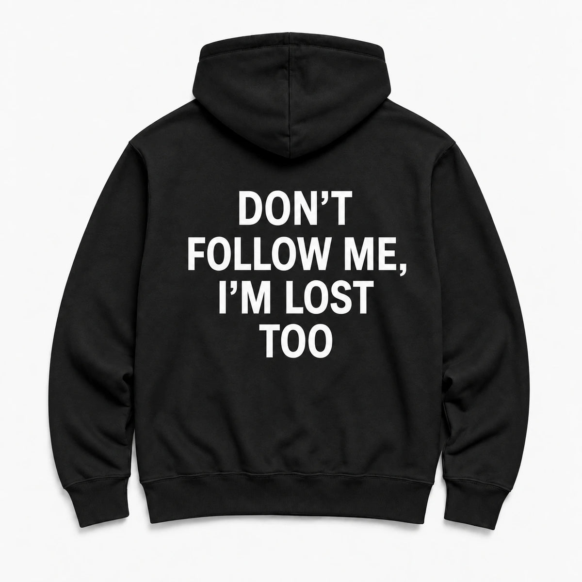DON'T FOLLOW ME - HOODIE — Czarny — tył