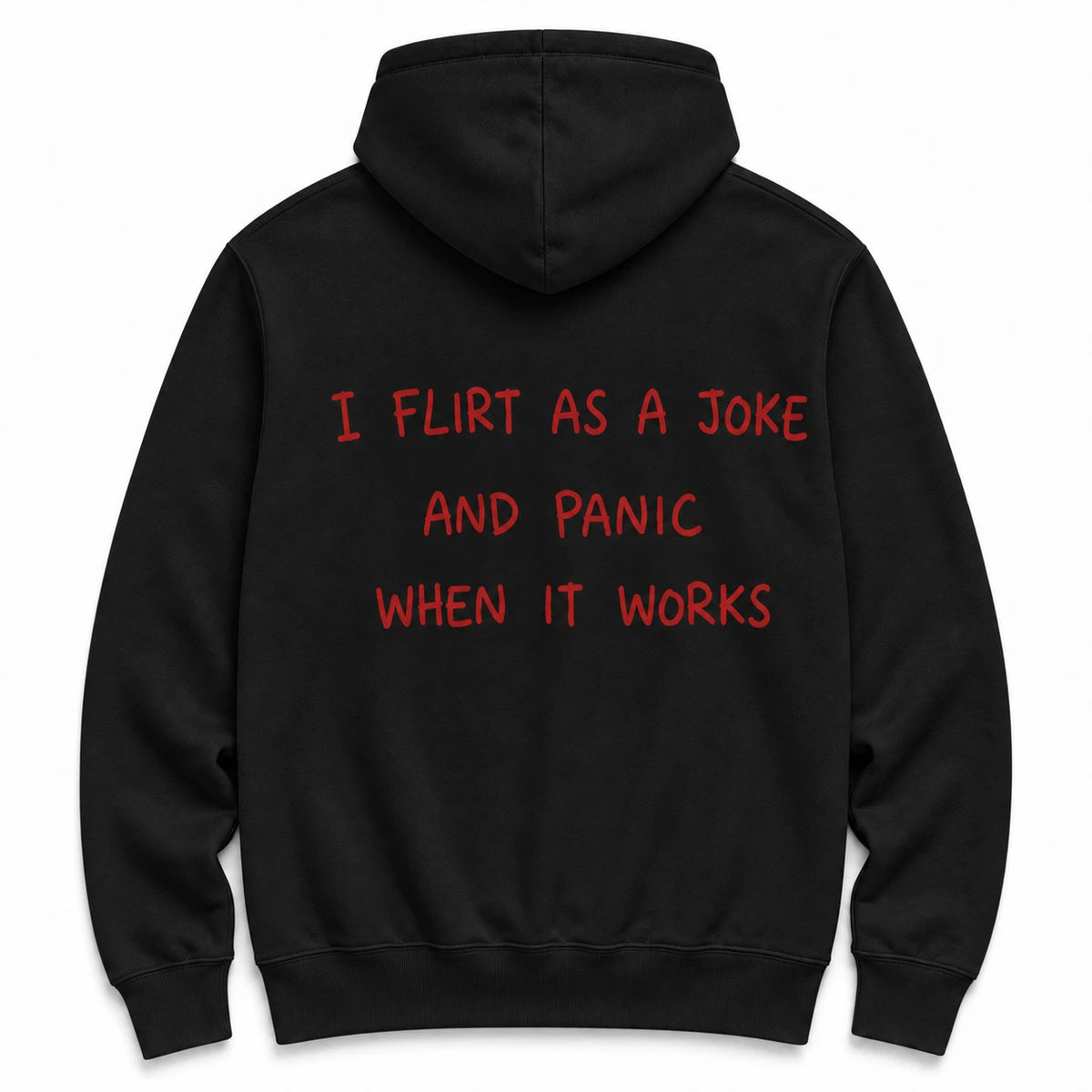 I flirt as a joke - HOODIE — Czarny — tył