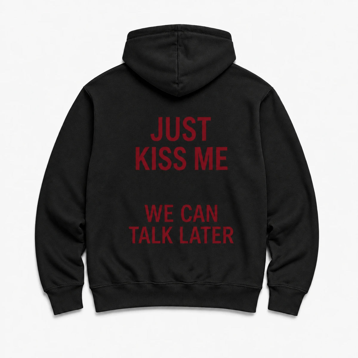 JUST KISS ME - HOODIE — Czarny — tył