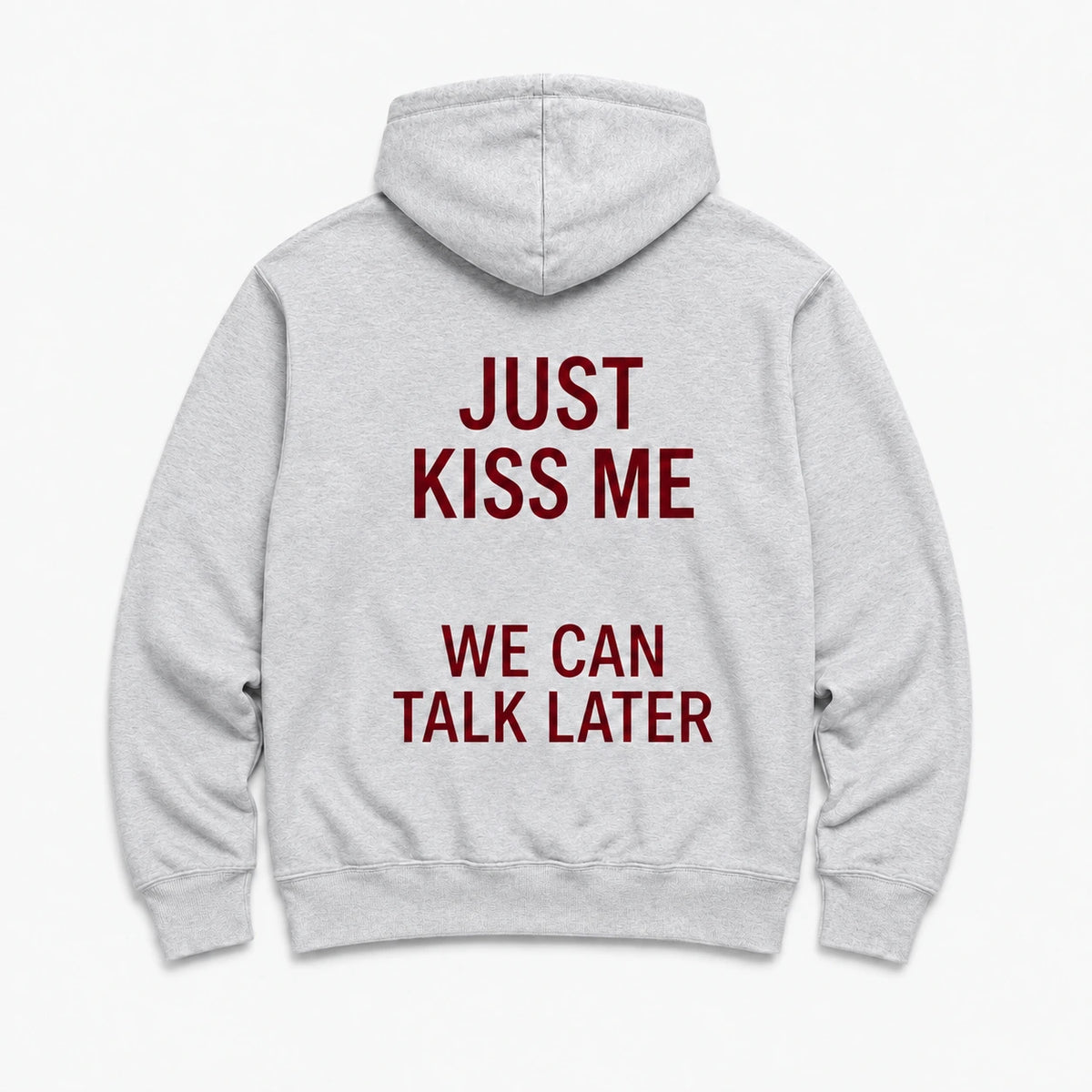 JUST KISS ME - HOODIE — Szary — tył