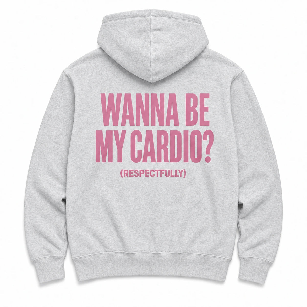 WANNA BE MY CARDIO - HOODIE — Szary — tył