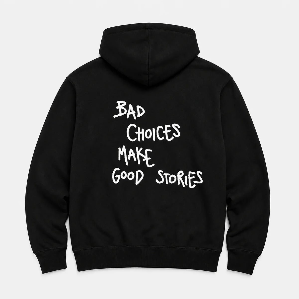 BAD CHOICES MAKES GOOD STORIES - HOODIE — Czarny — tył