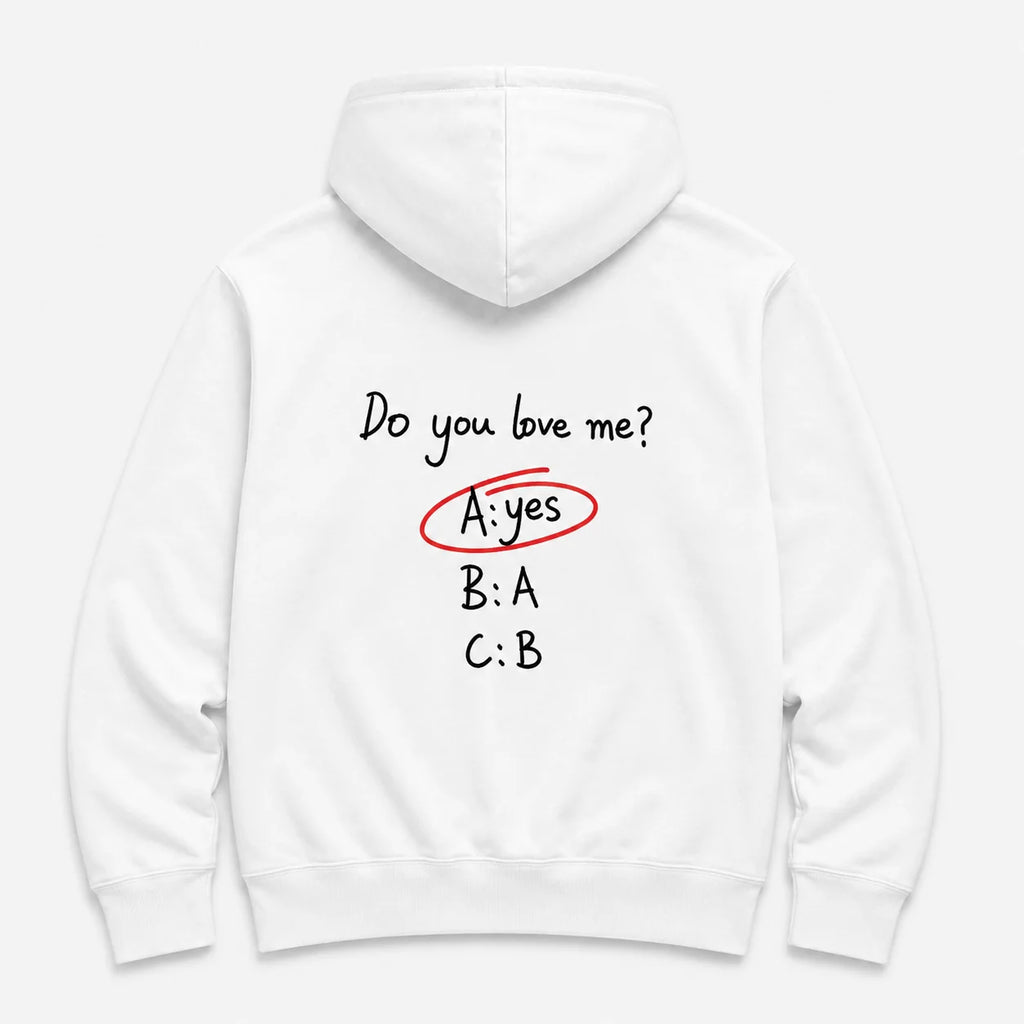 do you love me? - HOODIE — Biały — tył