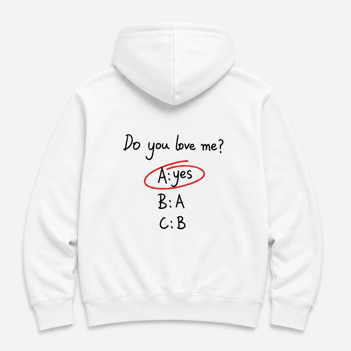 do you love me? - HOODIE — Biały — tył
