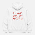 i told chat gpt - HOODIE — Biały — tył