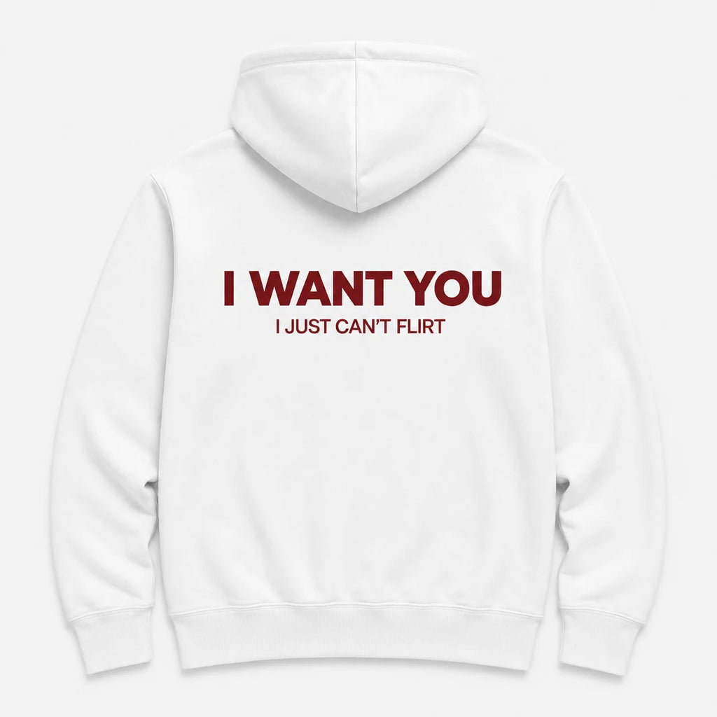 i want you - HOODIE — Biały — tył