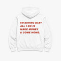 I'M BORING BABY - HOODIE — Biały — tył